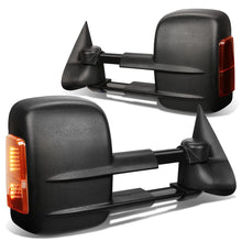 Load image into Gallery viewer, 99-02 Chevy Silverado GMC Sierra Towing Mirrors Heated Power Black Amber