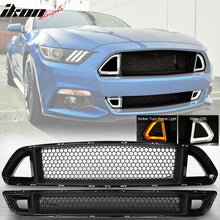 Load image into Gallery viewer, 2015-2017Â Ford Mustang Front Upper Mesh Grille Smoked DRL Turn Signal