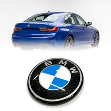 Load image into Gallery viewer, BMW Hood, Trunk &amp; Steering Wheel Emblem Roundel Overlays – Carbon Fiber