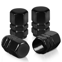 Load image into Gallery viewer, Hex Style Valve Caps with Mid Cut Outs - Black