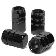 Load image into Gallery viewer, Hex Style Valve Caps with Mid Cut Outs - Black