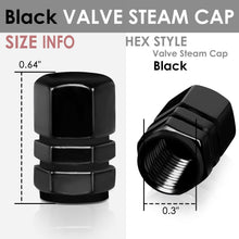 Load image into Gallery viewer, Hex Style Valve Caps with Mid Cut Outs - Black
