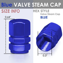 Load image into Gallery viewer, Hex Style Valve Caps with Mid Cut Outs - Blue