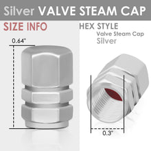 Load image into Gallery viewer, Hex Style Valve Caps with Mid Cut Outs - Silver