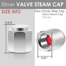 Load image into Gallery viewer, Hex Circle Step Top Valve Caps - Silver