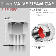 Load image into Gallery viewer, RT 163 Hex Flat Top Valve Caps - Silver