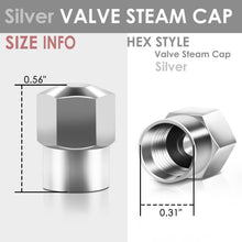 Load image into Gallery viewer, RT 166 Hex Taper Top Silver Valve Caps