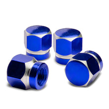 Load image into Gallery viewer, Hex Shaved Edges Blue Valve Caps - RT 181 Style