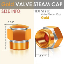Load image into Gallery viewer, RT 181 Hex Shaved Edges Gold Valve Caps