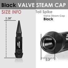 Load image into Gallery viewer, Spiked Lug Nut Style Valve Caps - 60MM / 2.30" Tall - Black
