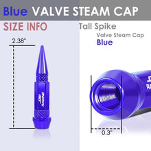 Load image into Gallery viewer, Spiked Lug Nut Style Valve Caps - 60MM Blue