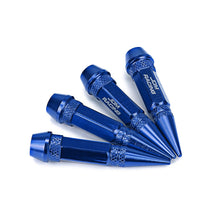 Load image into Gallery viewer, Spiked Lug Nut Style Valve Caps - 60MM Blue