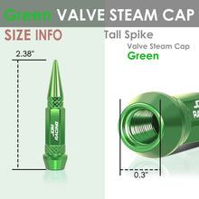 Load image into Gallery viewer, Spiked Lug Nut Style Valve Caps - 60MM Green