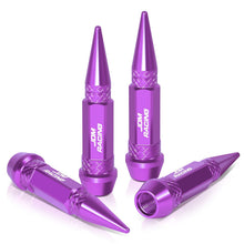 Load image into Gallery viewer, Spiked Lug Nut Style Valve Caps - 60MM Purple Polyurethane