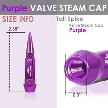 Load image into Gallery viewer, Spiked Lug Nut Style Valve Caps - 60MM Purple Polyurethane