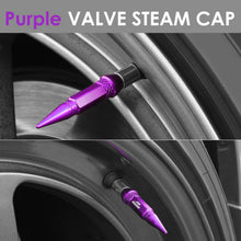 Load image into Gallery viewer, Spiked Lug Nut Style Valve Caps - 60MM Purple Polyurethane