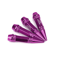 Load image into Gallery viewer, Spiked Lug Nut Style Valve Caps - 60MM Purple Polyurethane