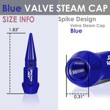 Load image into Gallery viewer, Spiked Lug Nut Style Valve Caps - 45mm Tall - Blue