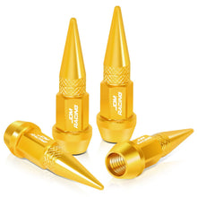 Load image into Gallery viewer, Spiked Lug Nut Style Valve Caps - 45mm Gold