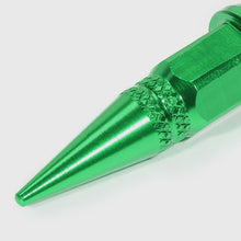 Load image into Gallery viewer, Spiked Lug Nut Style Valve Caps - 45mm Tall - Green