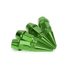 Load image into Gallery viewer, Spiked Lug Nut Style Valve Caps - 45mm Tall - Green