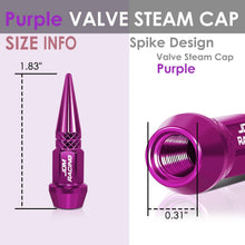 Load image into Gallery viewer, 45MM Spiked Lug Nut Style Valve Caps - Purple Polyurethane