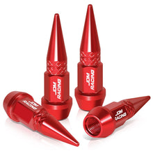 Load image into Gallery viewer, Spiked Lug Nut Style Valve Caps - 45mm Tall Red