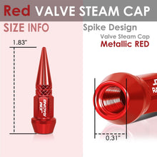 Load image into Gallery viewer, Spiked Lug Nut Style Valve Caps - 45mm Tall Red