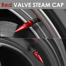 Load image into Gallery viewer, Spiked Lug Nut Style Valve Caps - 45mm Tall Red