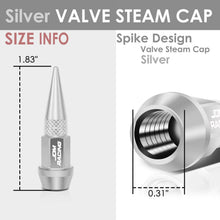 Load image into Gallery viewer, Spiked Lug Nut Style Valve Caps - 45MM / 1.75" Tall - Silver