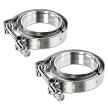 Load image into Gallery viewer, 3" V-Band Clamp Set Stainless Steel Exhaust Flanges 2-Piece Kit