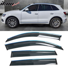 Load image into Gallery viewer, 2009-2017 Audi Q5 8R Side Window Visors w/ Chrome Trim PC Injection