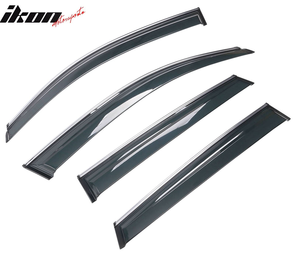 2009-2017 Audi Q5 8R Side Window Visors w/ Chrome Trim PC Injection