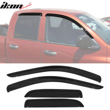 Load image into Gallery viewer, 2002-2009 Dodge Ram Visor Windows Acrylic Slim Style Smoke Tinted 4PC