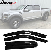 Load image into Gallery viewer, 2015-2024 Ford F-Series Crew Cab Slim Style Window Visors Acrylic