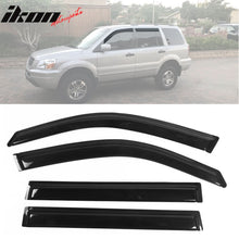 Load image into Gallery viewer, 2003-2008 Honda Pilot Slim Style Tape On Smoke Acrylic Visor Windows