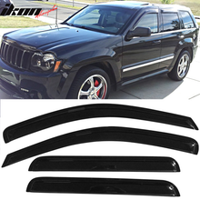 Load image into Gallery viewer, 2005-2010 Jeep Grand Cherokee Slim Smoke Tinted Visor Windows Acrylic