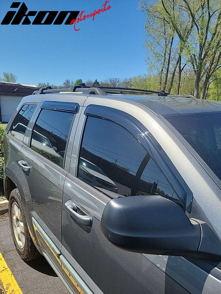 2005-2010 Jeep Grand Cherokee Slim Smoke Tinted Visor Windows Acrylic