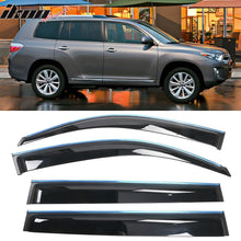 Load image into Gallery viewer, 2008-2013 Toyota Highlander Acrylic 4PC Window Visors Tape On Guard