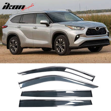 Load image into Gallery viewer, 2020-2024 Toyota Highlander PC Side Window Visors w/ Chrome Trim 4PCS