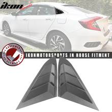 Load image into Gallery viewer, Fits 16-21 Honda Civic Quarter ABS Rear + Side Window Louver Black