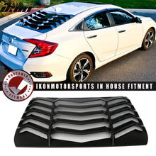 Load image into Gallery viewer, Fits 16-21 Honda Civic Quarter ABS Rear + Side Window Louver Black