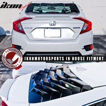 Load image into Gallery viewer, 2016-2021 Honda Civic Sedan Black Rear Window Louvers ABS