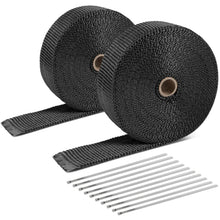 Load image into Gallery viewer, Type-2 Style Exhaust Heat Wrap 2" x 50 Feet Black with Zip Ties