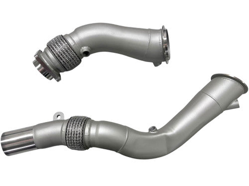 MAD BMW S55 3.5" Fat Boy Downpipes M2C M3 M4 W/ Flex Section