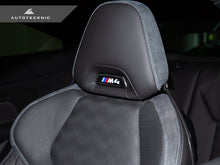 Load image into Gallery viewer, AutoTecknic Dry Carbon Front Seat Illuminated Emblem Surround Set - BMW M