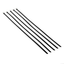 Load image into Gallery viewer, Stainless Steel Zip Tie Kit for Heat Wrap - 12" x 5mm - 5 Piece Black