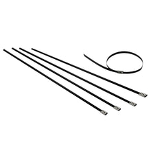 Load image into Gallery viewer, Stainless Steel Zip Tie Kit for Heat Wrap - 12" x 5mm - 5 Piece Black
