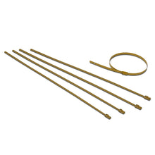 Load image into Gallery viewer, Zip Tie Kit for Heat Wrap - Stainless Steel - 12" Length - 5mm Width - 5 Piece - Gold