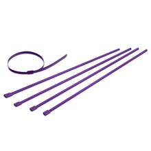 Load image into Gallery viewer, Zip Tie Kit for Heat Wrap - Stainless Steel - 12" - 5mm - 5pc - Purple